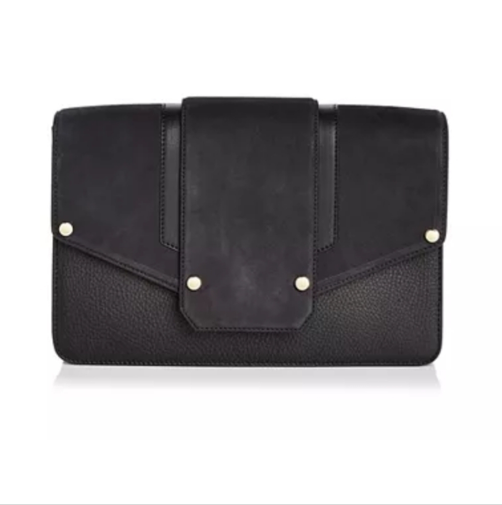 Mackage Effy Nubuck And Leather Black Bag NWT Dust Bag 11.5"W x 1.5"D x 7"H - Picture 2 of 14